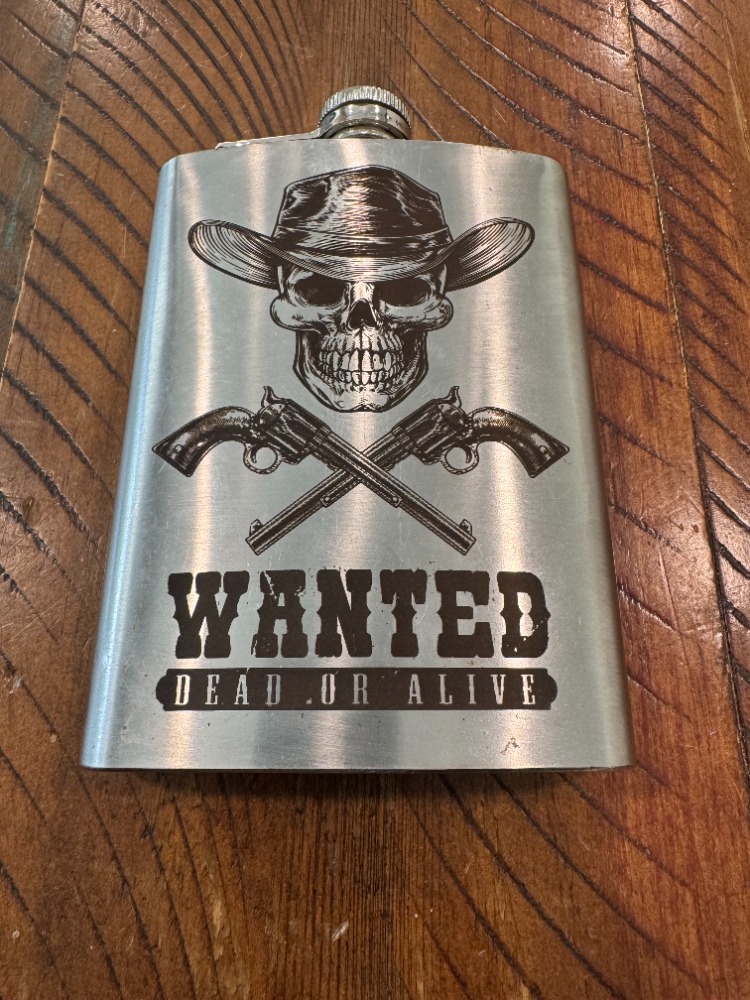 Custom laser engraved metal flask - Logan Utah personalized gift